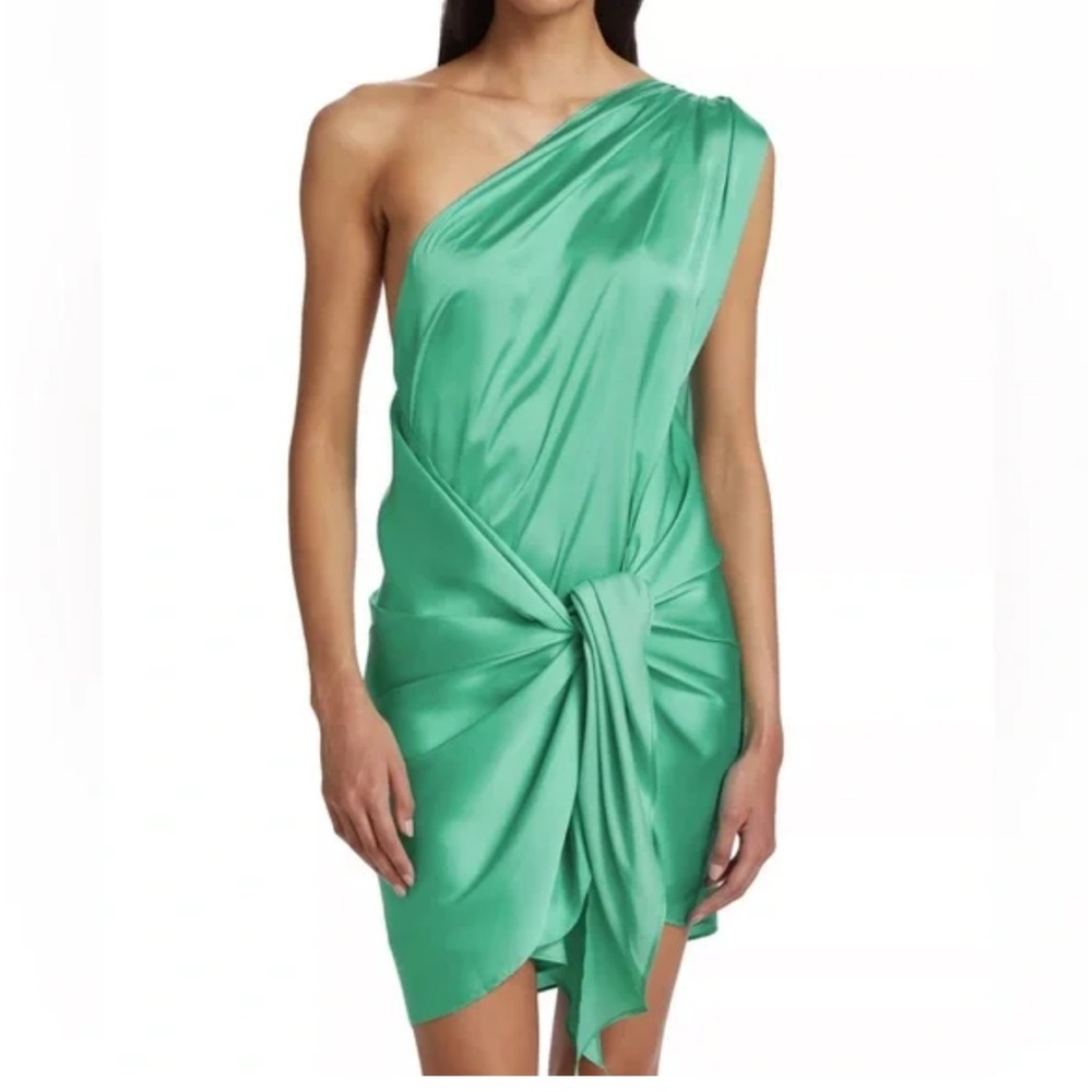 Baobab Elegant Green One-Shoulder Dress